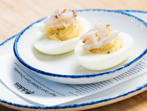 Duke's Seafood Crabby Deviled Eggs